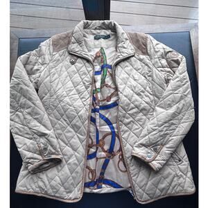 Lauren Ralph Lauren Quilted Riding Jacket Equestrian Lined Barn Coat Womens M